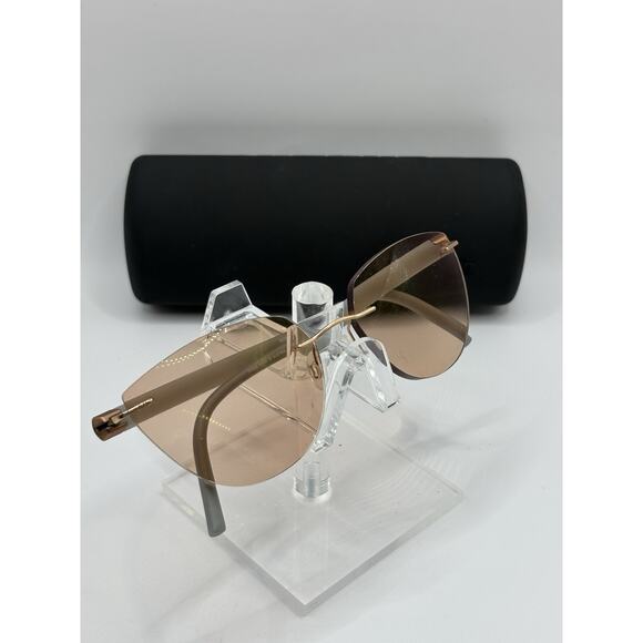 Silhouette Rimless Sunglasses Rose Gold Brown Lens Unisex 50mm main image 8